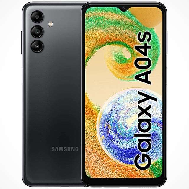 Lo smartphone Samsung Galaxy A04s nella colorazione Black
