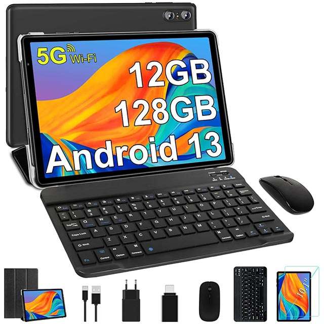 Il tablet SEBBE S22 da 10,1 pollici con Android e tutti gli accessori extra in dotazione