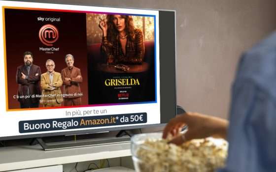 Sky TV + Netflix: solo 19€ mese e Buono Amazon 50€ in REGALO