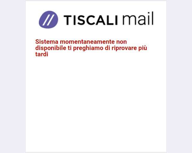 Il down di Tiscali Mail del 26 gennaio 2024