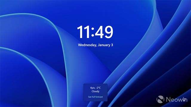 La nuova lock screen di Windows 10 con il widget del meteo