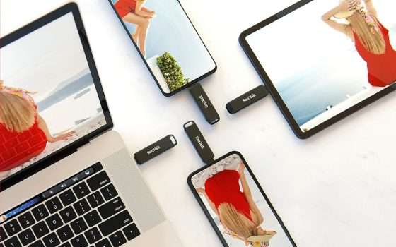 Pendrive SanDisk iXpand 128GB con USB Type-C e Lightning a un prezzo WOW su Amazon