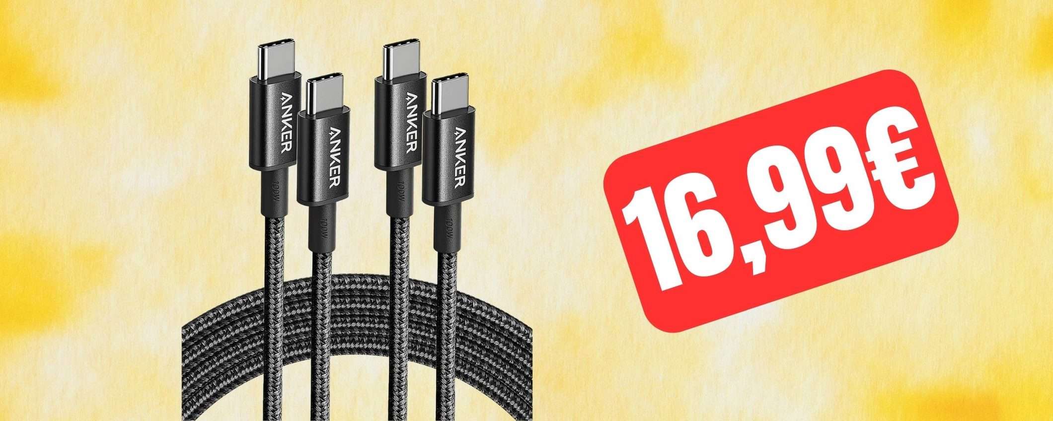 Questo cavo USB-C supporta una potenza di 100W ed è in OFFERTA