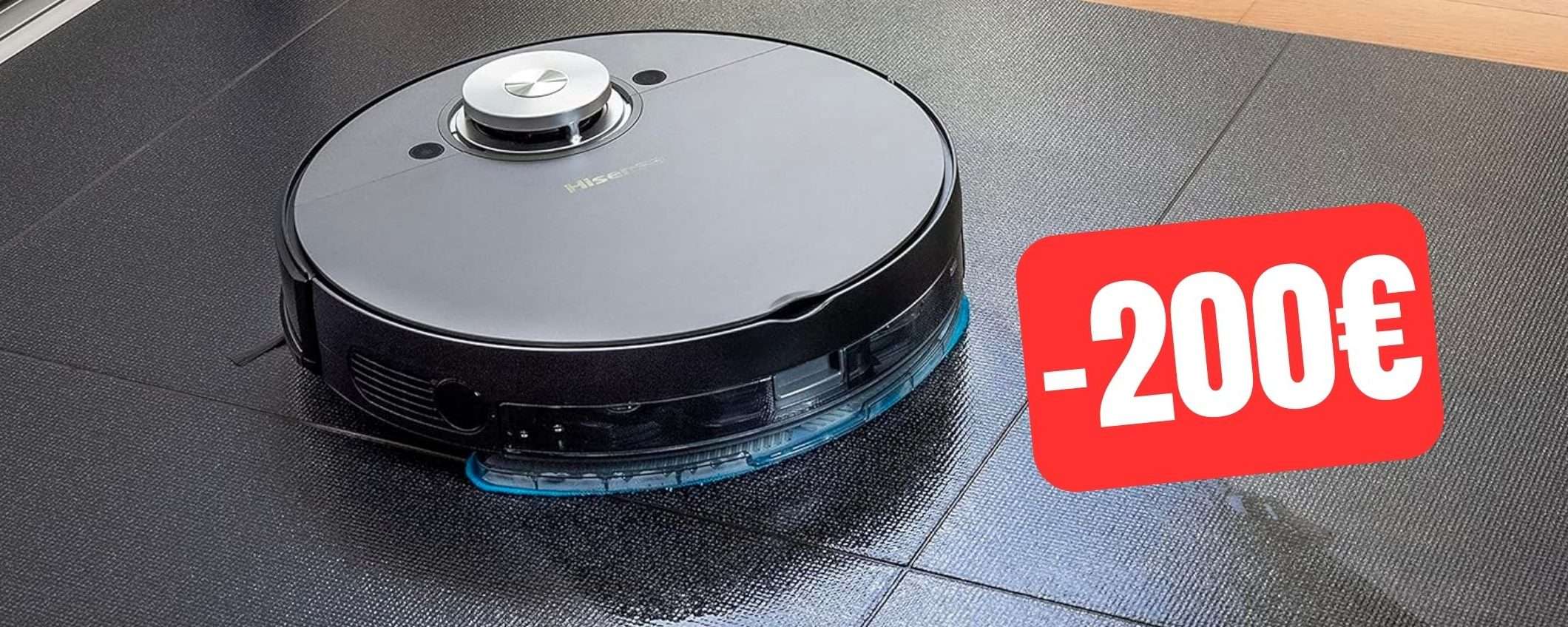 Puoi avere subito 200€ di sconto su questo robot aspira e lava Hisense