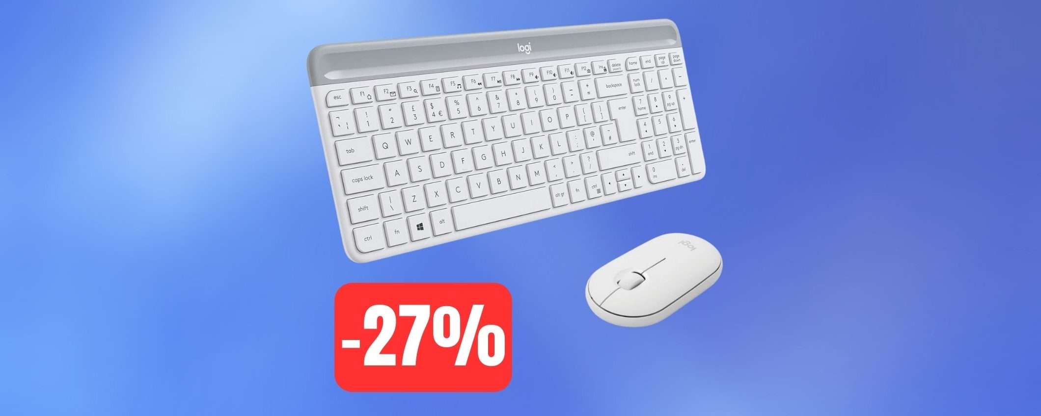 Kit tastiera e mouse Logitech in OTTIMO SCONTO su Amazon (-27%)