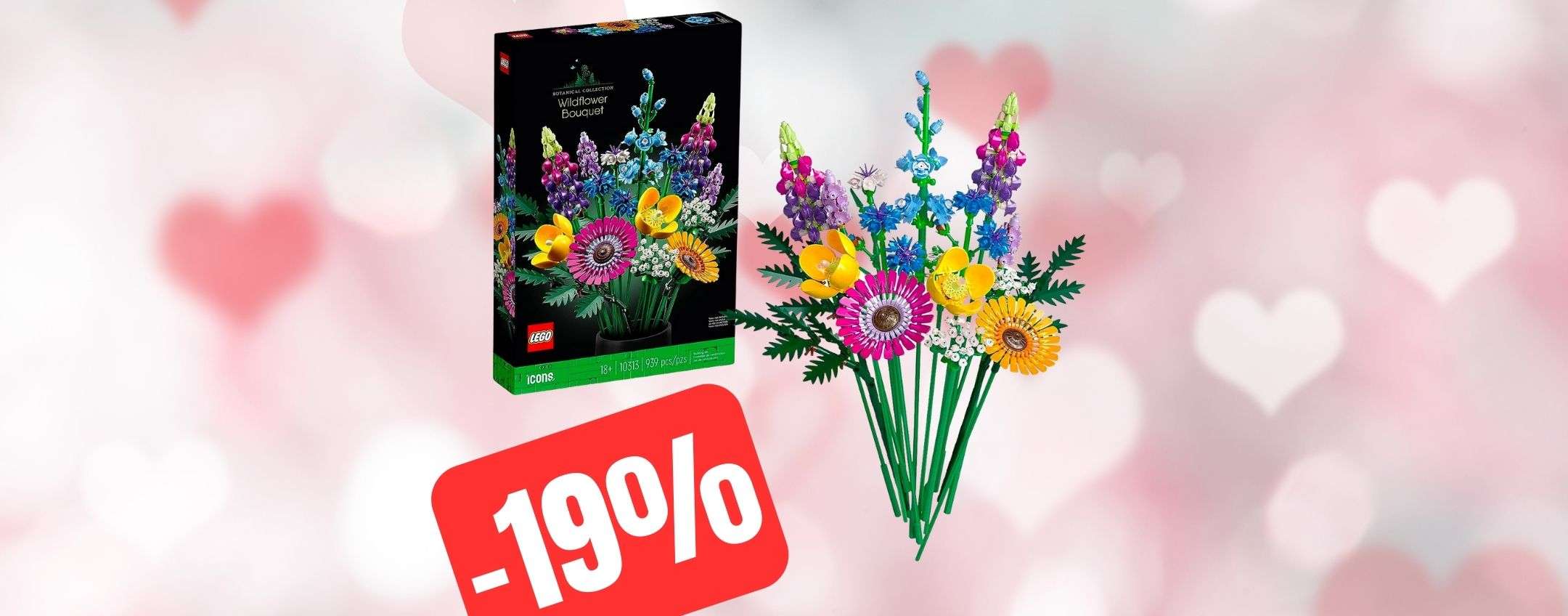 Il LEGO Bouquet Fiori Selvatici Finti in OFFERTA per San Valentino