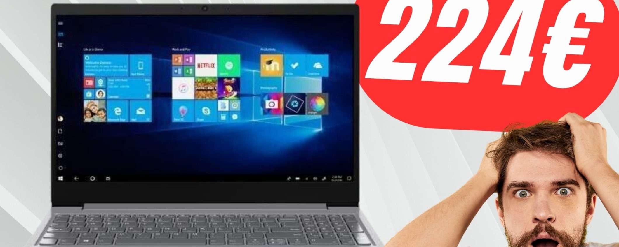 Questo Notebook Lenovo costa solo 224€ col COUPON: fai presto!