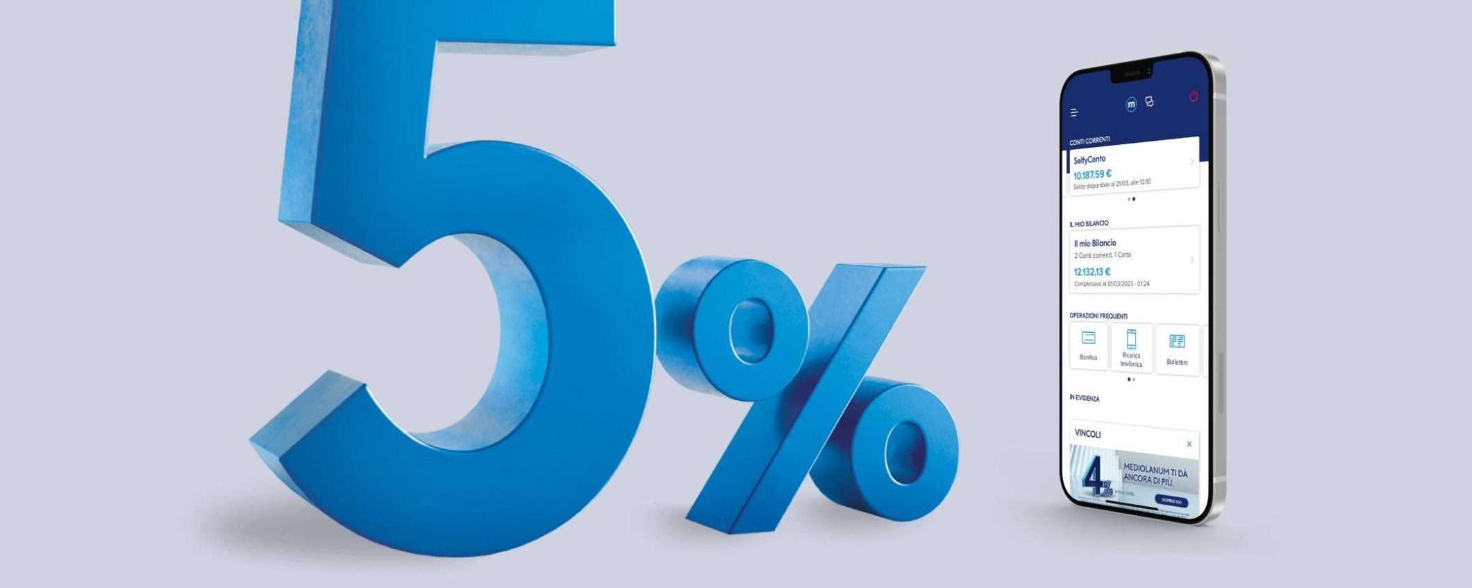 SelfyConto: 5% sulle somme vincolate 6 a mesi