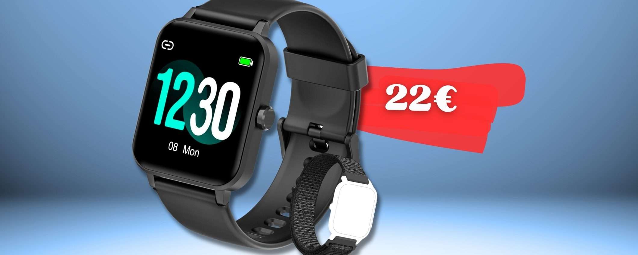 Smartwatch SPAZIALE con social, salute e sport: al tuo polso con 22€