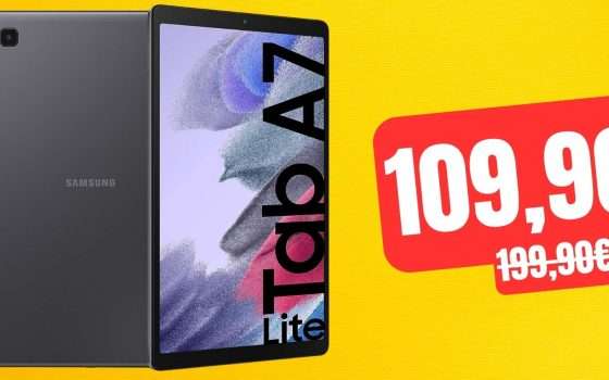Samsung Galaxy Tab A7 Lite: sconto ASSURDO su Amazon al minimo storico