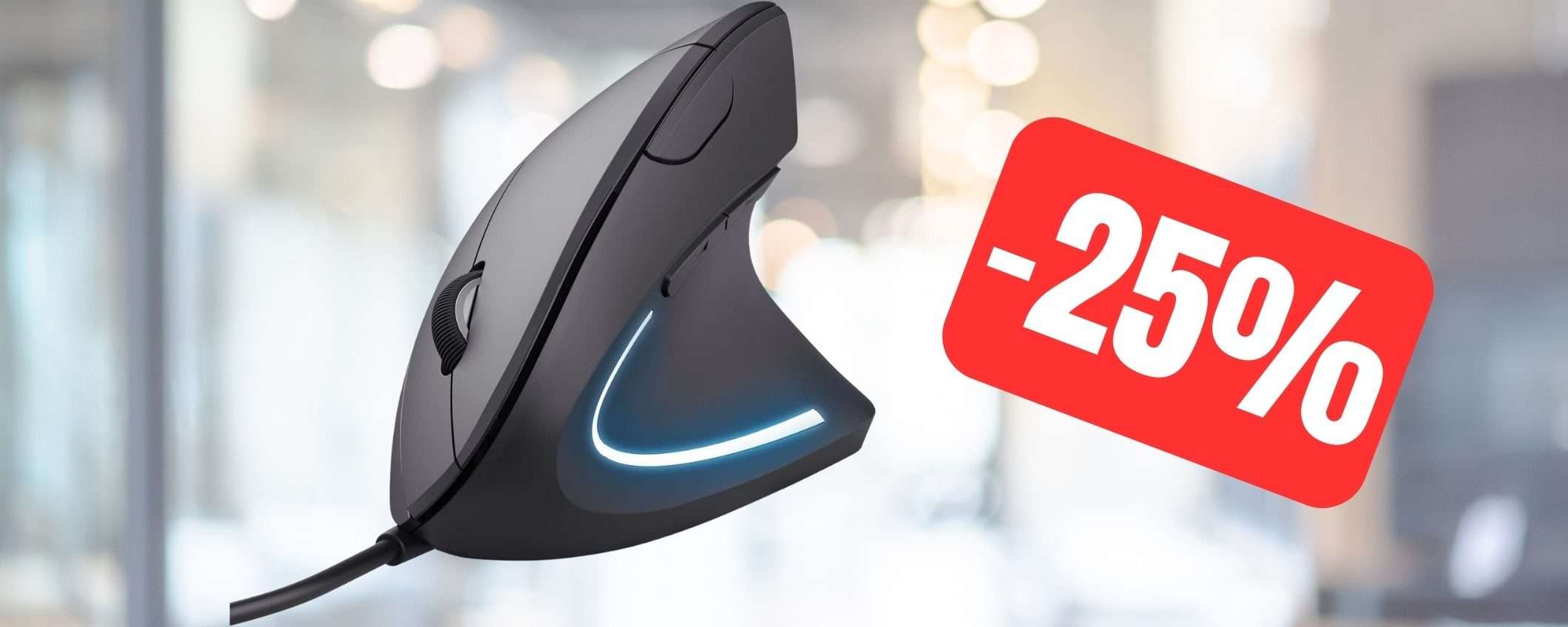 Trust Verto: il mouse verticale cablato è in SUPER OFFERTA su Amazon