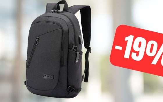 Zaino per PC capiente e antifurto ad ottimo prezzo su Amazon
