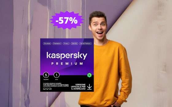 Kaspersky Premium Total Security 2024: sconto ASSURDO del 57%