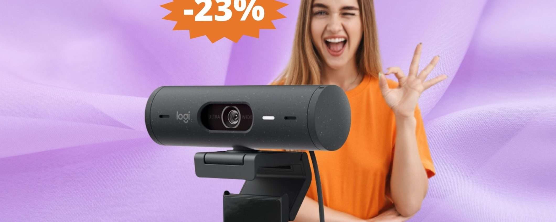 Webcam Logitech Brio 500: sconto IMPERDIBILE del 23%