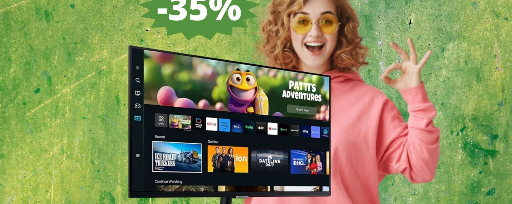 Samsung Smart Monitor M5: OLTRE 100 euro di sconto (-35%)