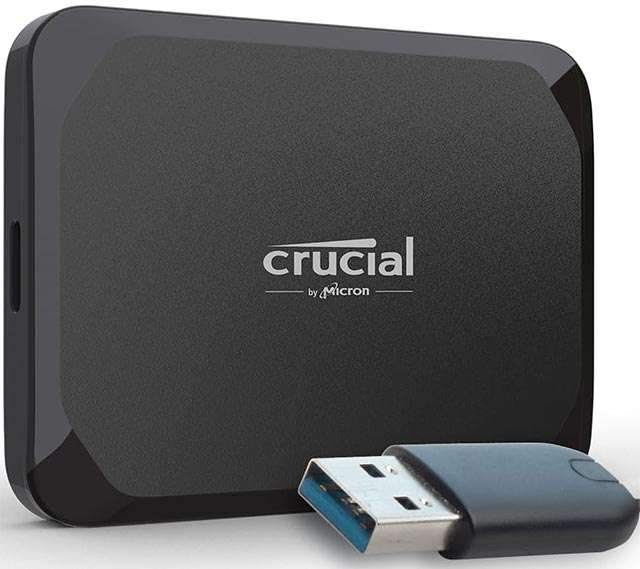 Crucial X9: SSD portatile e adattatore USB-A