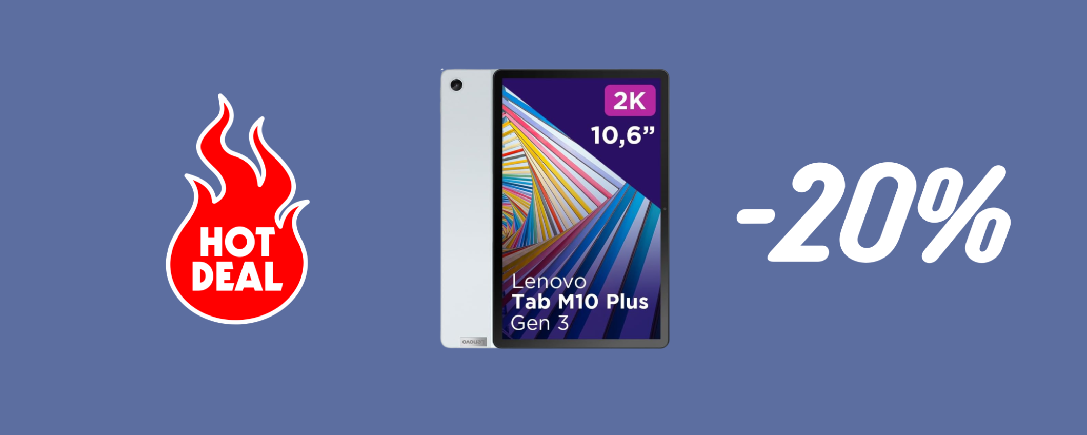 Lenovo Tab M10 Plus con display 2K in SUPER sconto su Amazon