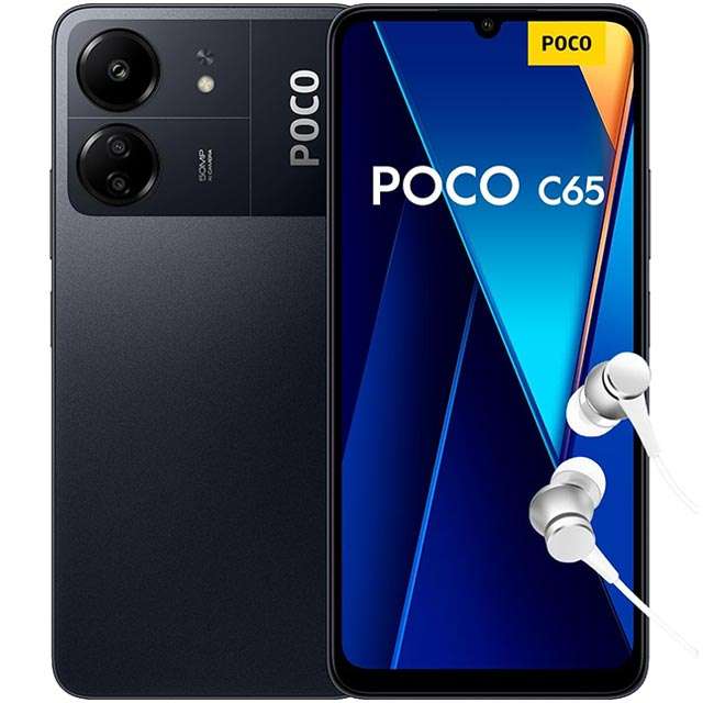 Lo smartphone POCO C65 nella colorazione Black