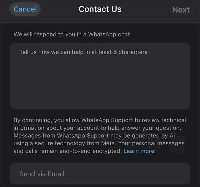 Le risposte automatiche generate dall'IA su WhatsApp