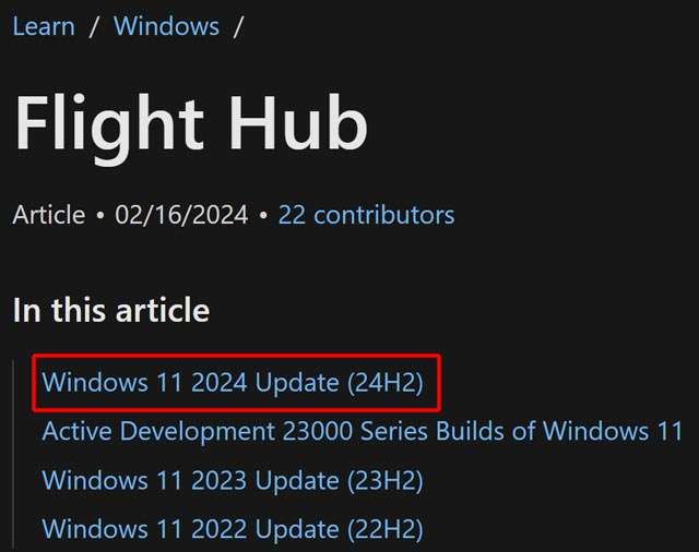 Un aggiornamento nel Flight Hub di Microsoft conferma il nome definitivo di Windows 11 24H2: sarà Windows 11 2024 Update