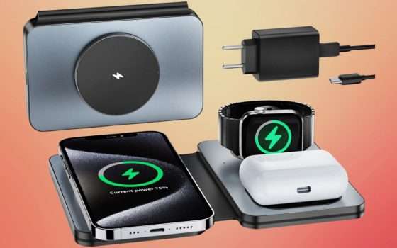 Caricabatterie wireless 3-in-1: un affare in DOPPIO SCONTO su Amazon