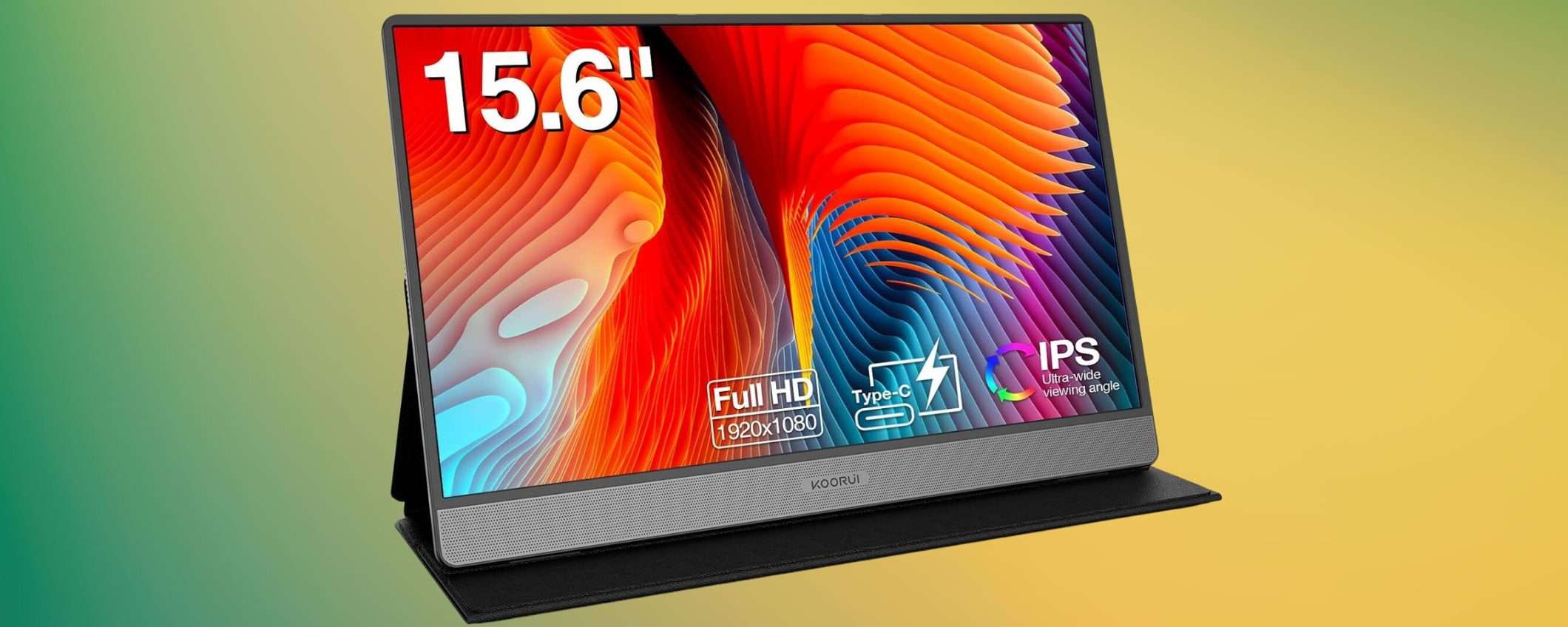 Monitor portatile da 15.6 pollici Full HD in offerta a meno di 90€