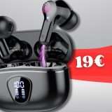 Auricolari Bluetooth con DISPLAY, batteria 40h e cancellazione rumore