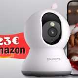 Telecamera WiFi da interno che ruota 360° per una vista da FALCO (23€)