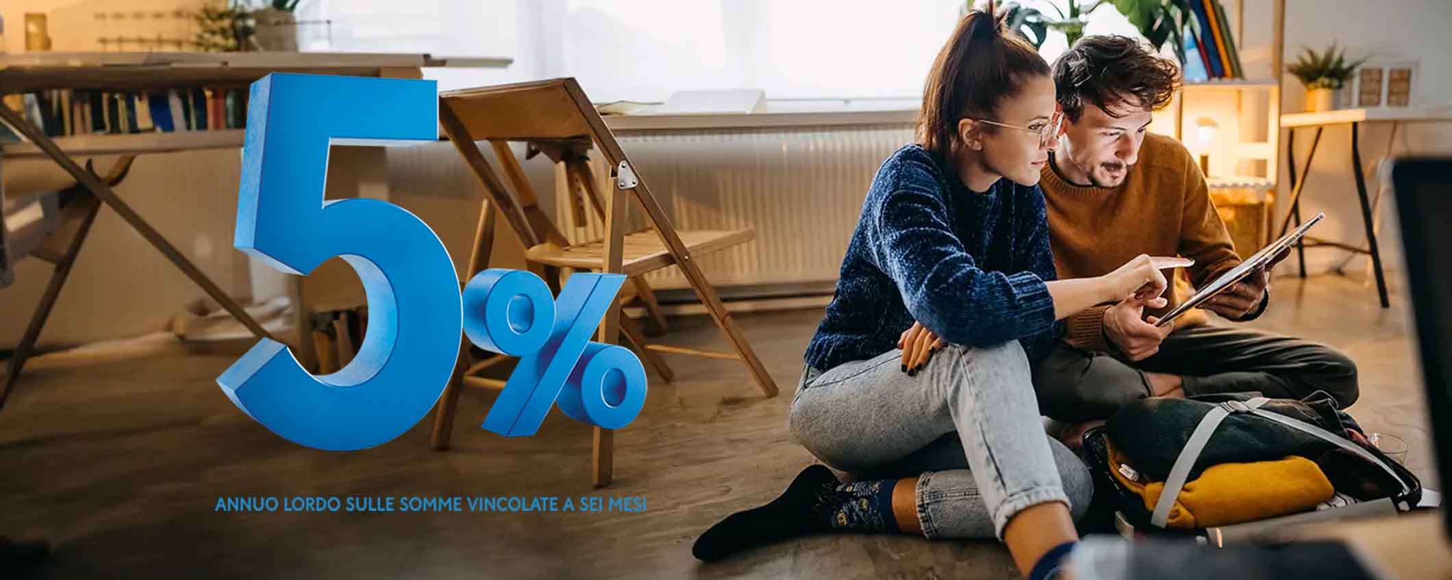 SelfyConto ti regala un deposito del 5% che svincoli quando vuoi