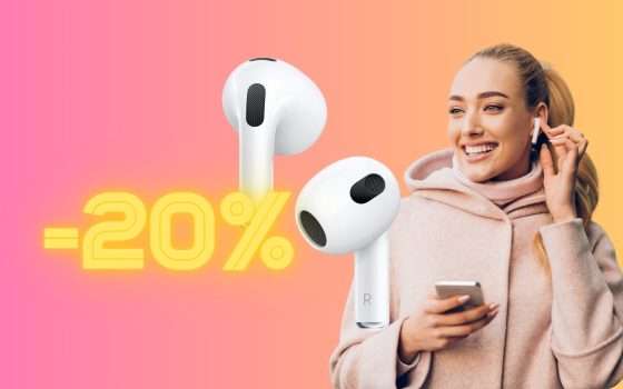 Apple AirPods 3 a PREZZO SBRICIOLATO su Amazon