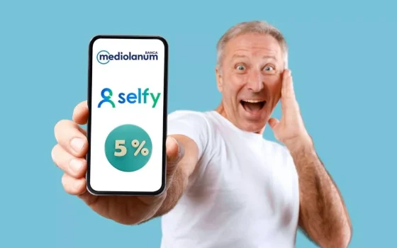 Canone gratuito e 5% di interesse con SelfyConto: aprilo ora