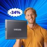 SSD Samsung T7: sconto IRRESISTIBILE del 34% su Amazon