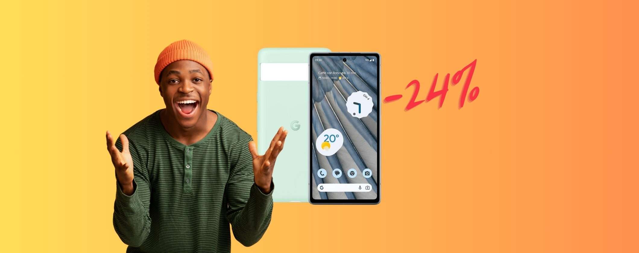 Google Pixel 7a ti REGALA la Cover Originale su Amazon (-24%)