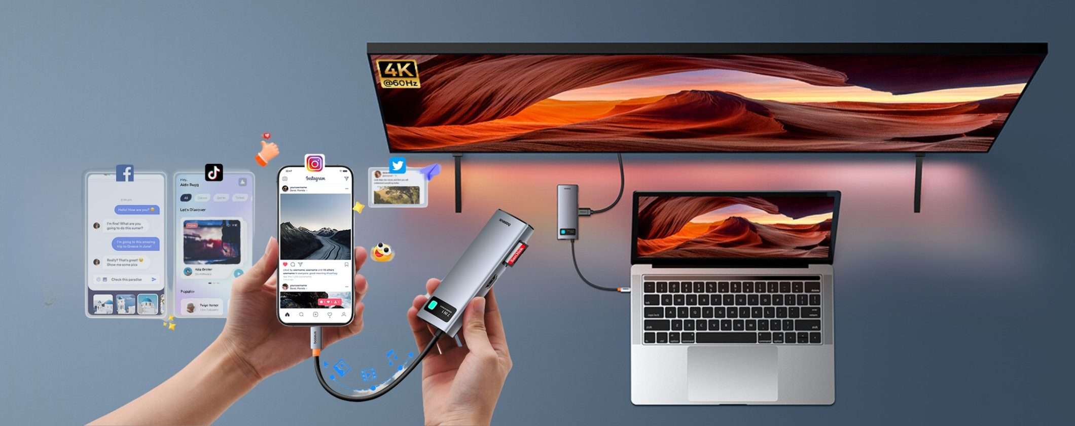 Hub USB-C 7 in 1 Baseus a 16€ grazie al Coupon 15% Amazon