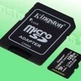 Kingston, microSD 128GB+adattatore: PREZZO STRACCIATO 11€
