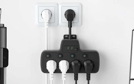 Presa multipla: USB e interruttori indipendenti (DOPPIO SCONTO)