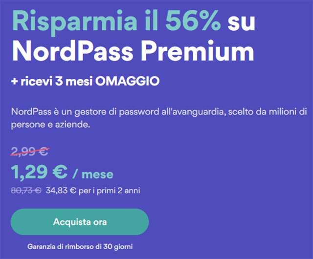 L'offerta di NordPass Premium
