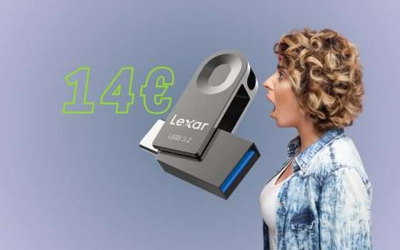 PenDrive Lexar 64GB Type-C e USB-A: solo 14€ su Amazon