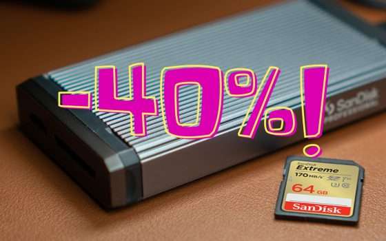 SD SanDisk 64GB: storage in mobilità al 40% di SCONTO