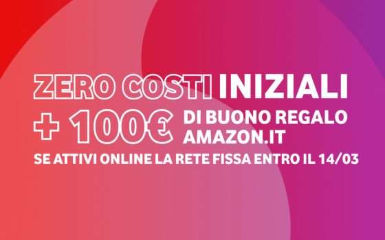 Fibra Vodafone: 2,5 Gbps, zero costi iniziali e buono Amazon 100€