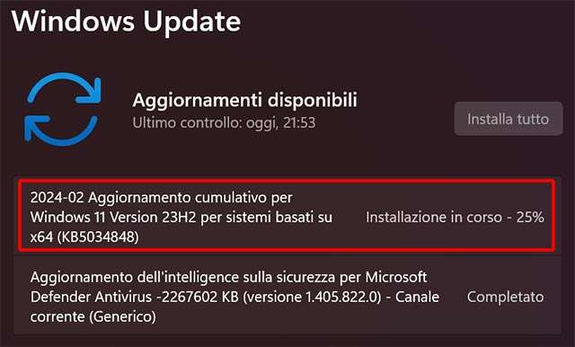 L'aggiornamento KB5034848 per Windows 11 con le funzionalità del Moment 5