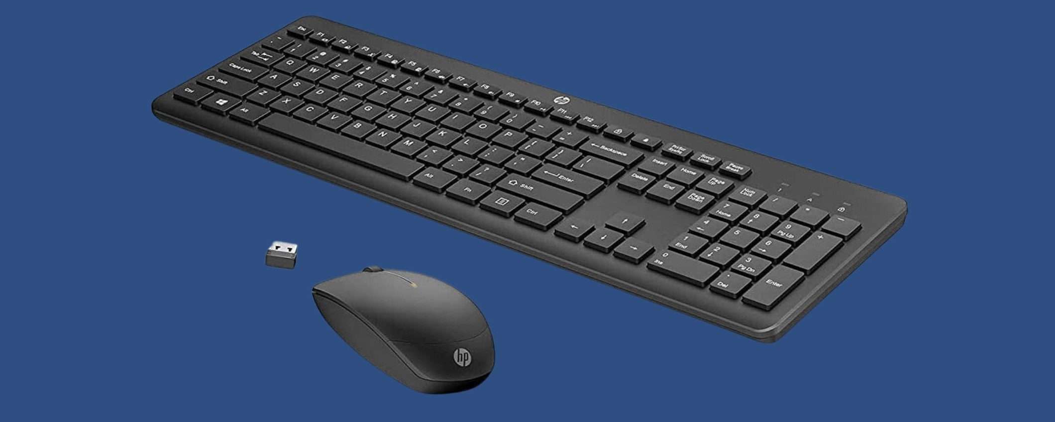Combo tastiera e mouse wireless HP in SCONTO a 26,99€ su Amazon (-33%)