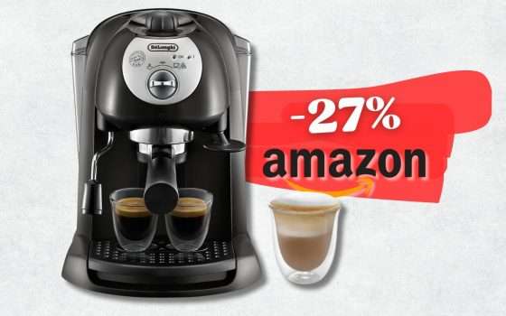 Caffè singolo, doppio sia in CIALDA che con polvere con De'Longhi (99€)