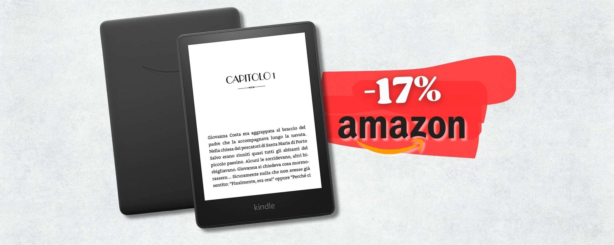 Kindle Paperwhite 16GB per leggere anche in vacanza senza freni (-17%)