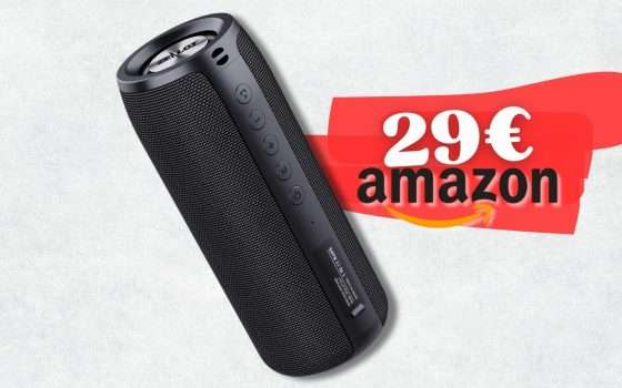 Cassa Bluetooth 20W con audio a TUTTO TONDO e 30h di energia (29€)