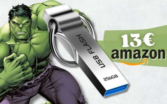 Come HULK questa chiavetta USB 256GB indistruttibile e con 3.0 (13€)