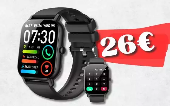 26€ per uno smartwatch con CHIAMATE e completo di tutto: affare Amazon