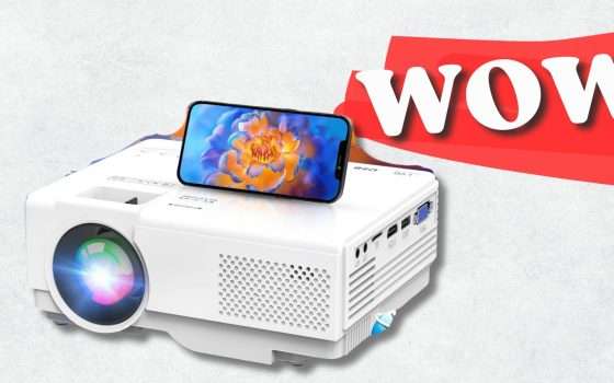 Con WiFi e Bluetooth il proiettore 1080p PORTATILE a 59€ su Amazon, WOW