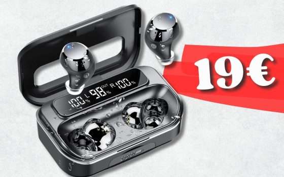 Cancellazione rumore e suono SUPERBO su questi auricolari TWS da 19€