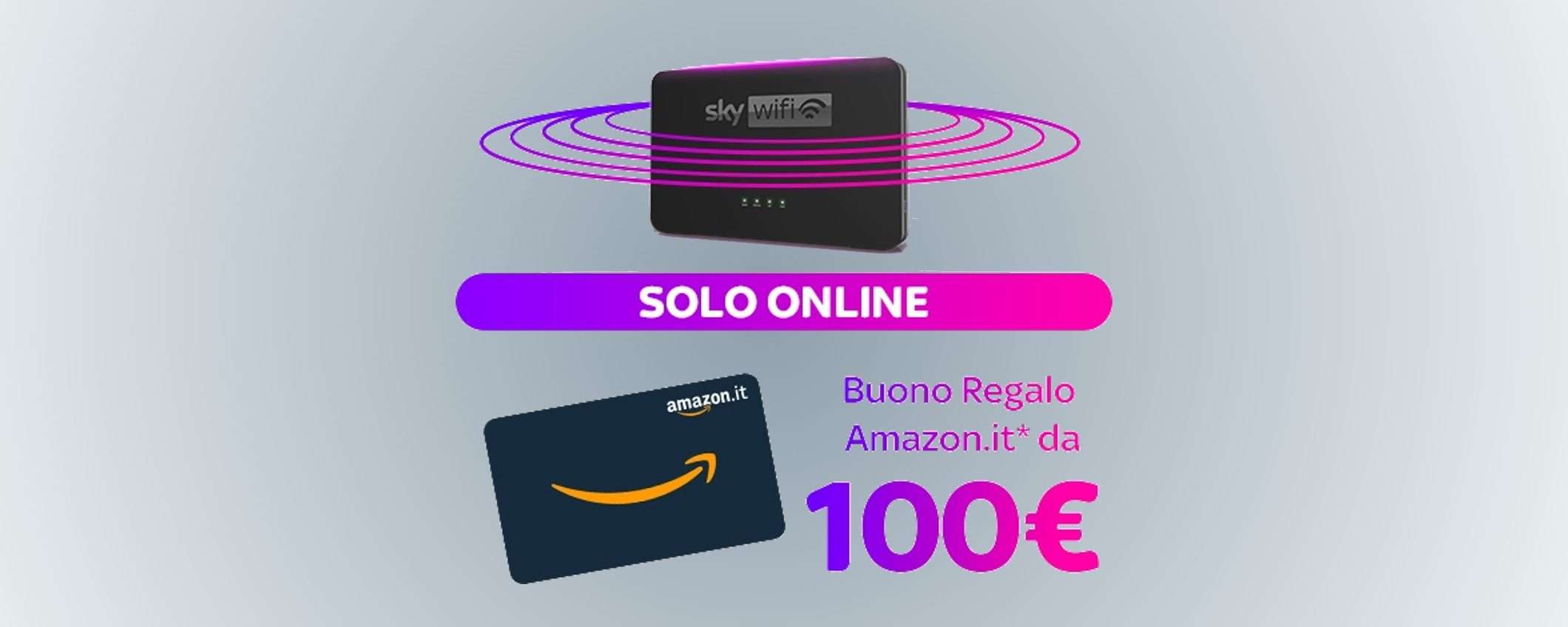 Sky: Fibra in PROMO e un Buono Amazon da 100 euro